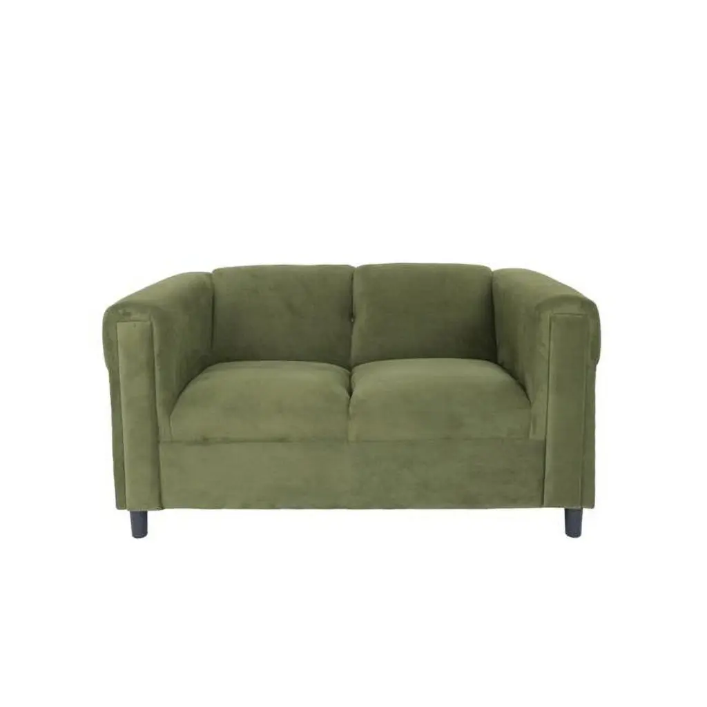54 Inch Microsuede Love Seat Green and Black Living Room Fancy Fixtures