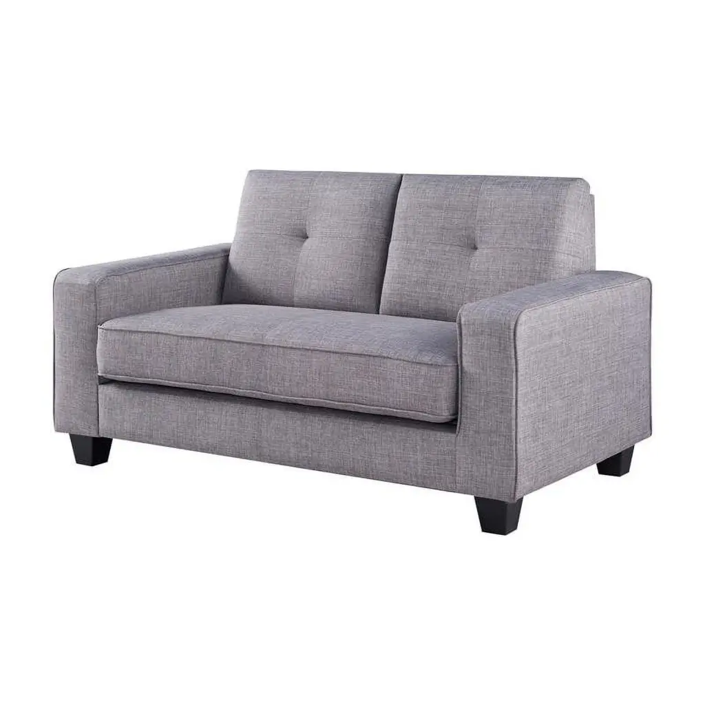 Furniture America Megumi Modern Fabric Tufted Loveseat Gray