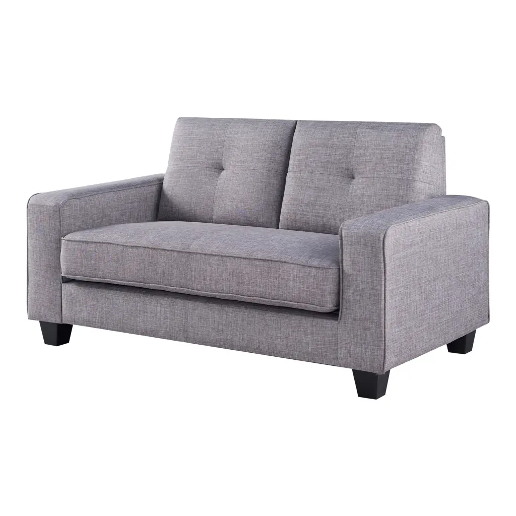 Furniture America Moda Gray Loveseat Contemporary Comfortable Sofa Small Spaces
