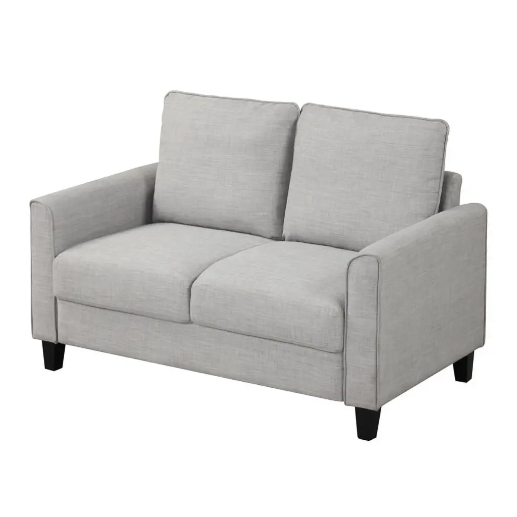 Furniture America Ruge Fabric Upholstered Flared Arm Loveseat Gray Living Room