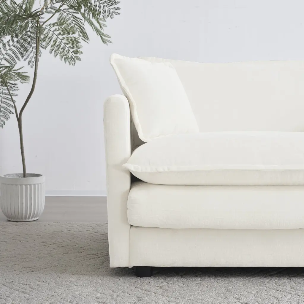 Gexpusm 76 Modern Loveseat Couch 4 Pillows Chenille Fabric Small Spaces