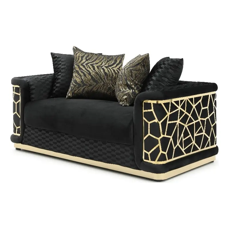 Glory Furniture Talia G0993A-L Loveseat Black - Modern Compact Couch