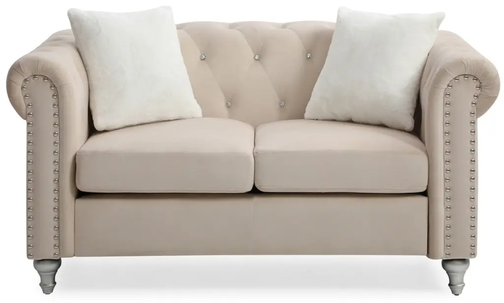Beige Bliss Loveseat Sofa Living Room Comfortable Two-Seater Go Green Woods