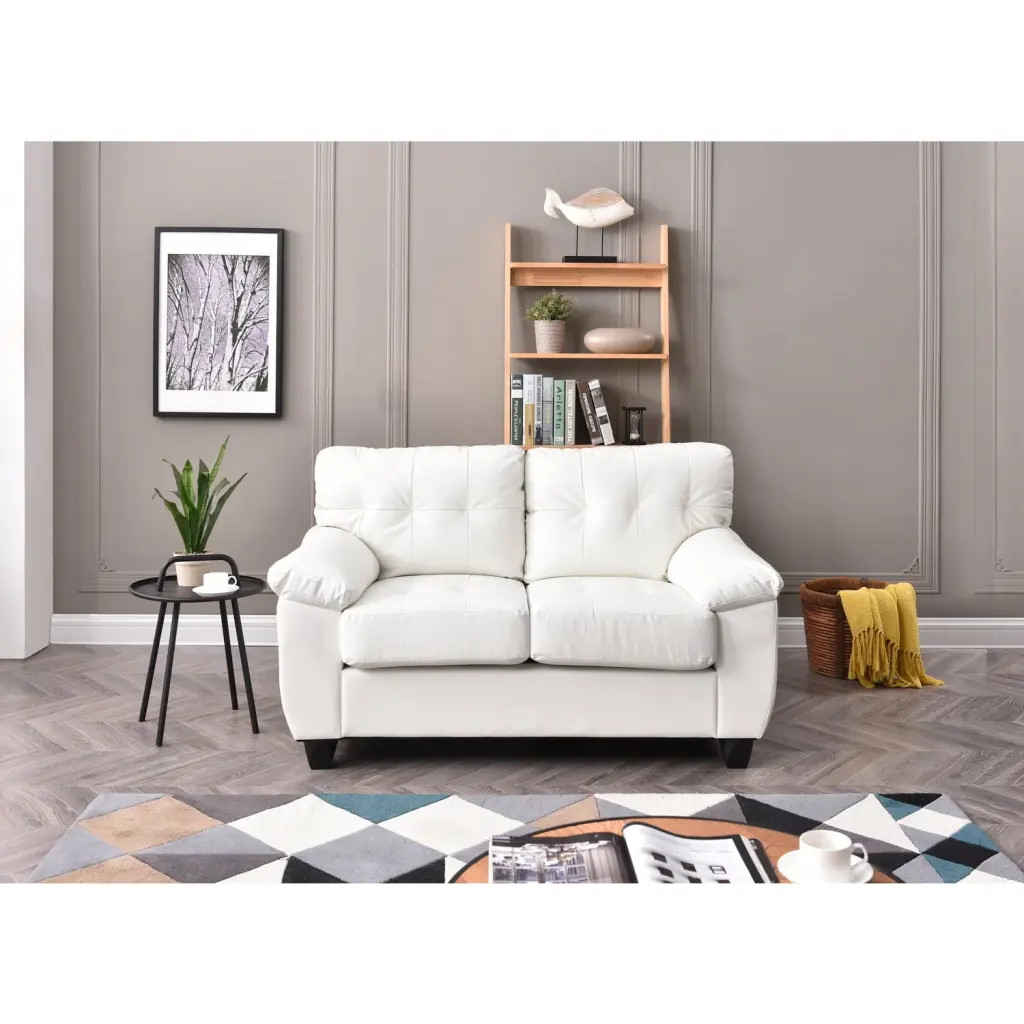Homestock Global Greatness G907A-L Loveseat White