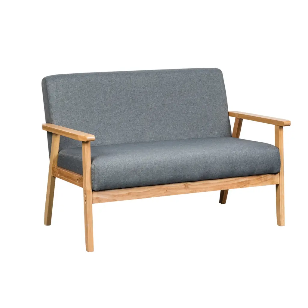 Homestock Handmade Home Gray Loveseat Cozy Upholstered Small Sofa Living Spaces
