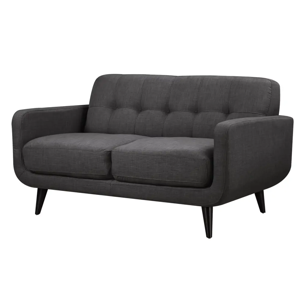 HomeStock Renaissance Refinement Loveseat Charcoal Stylish and Durable