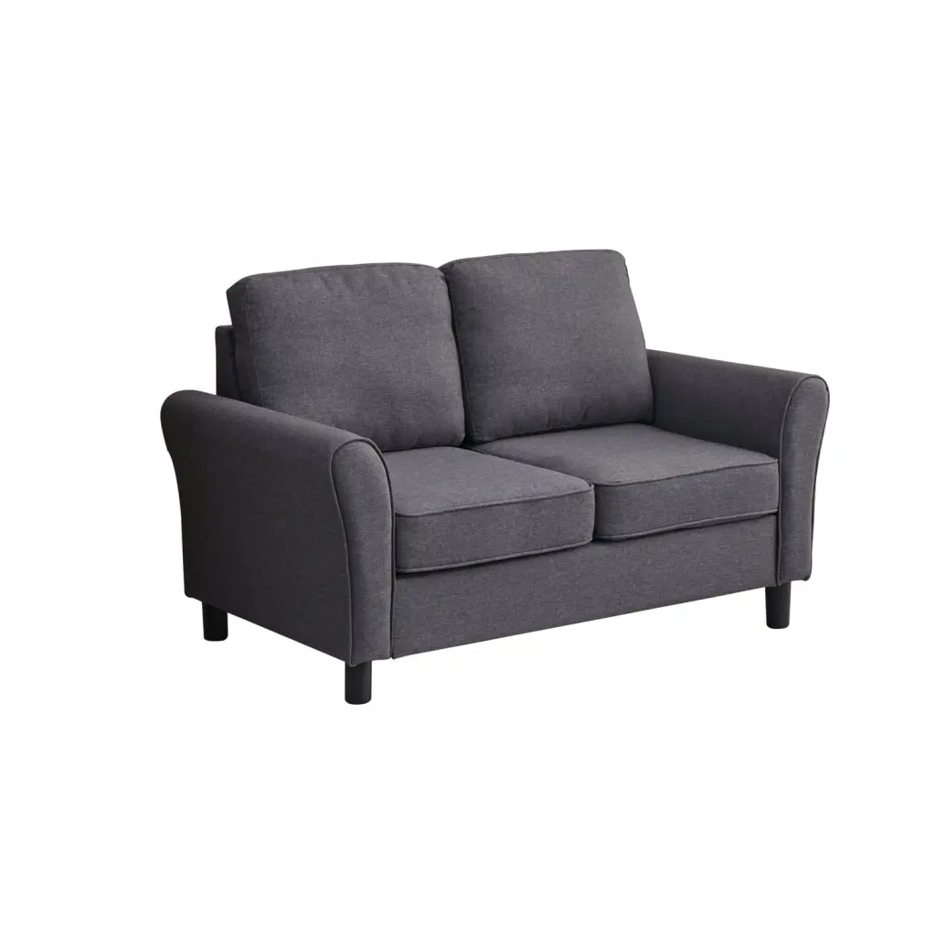 Hybition Linen Loveseat Modern Sofa Comfy Couch Living Room Office Playroom Grey