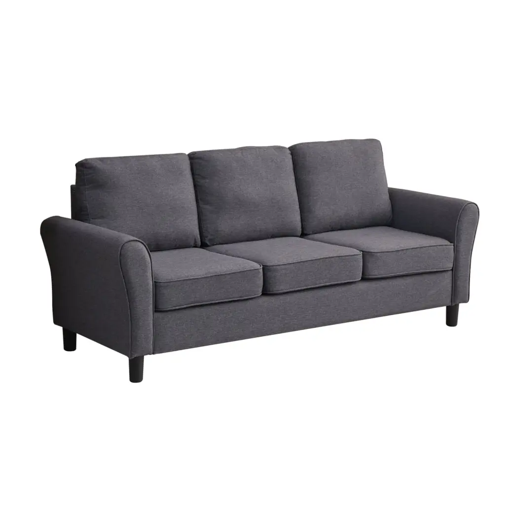 Hybition Linen Sofa Modern Comfy Loveseat Living Room Office Grey
