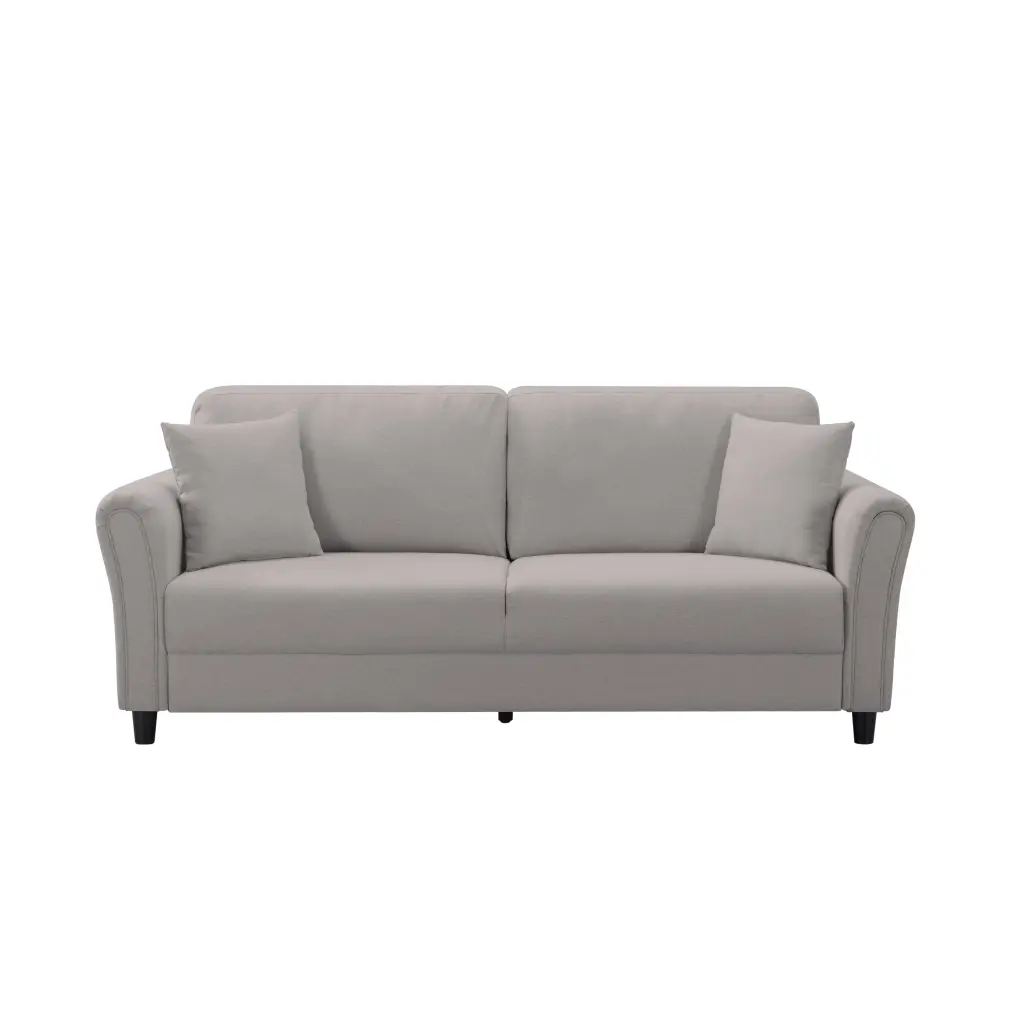 81 Linen Fabric Upholstery Sofa, Comfy Loveseat Sofa, Button Tufted, Light Gray IM Lashes