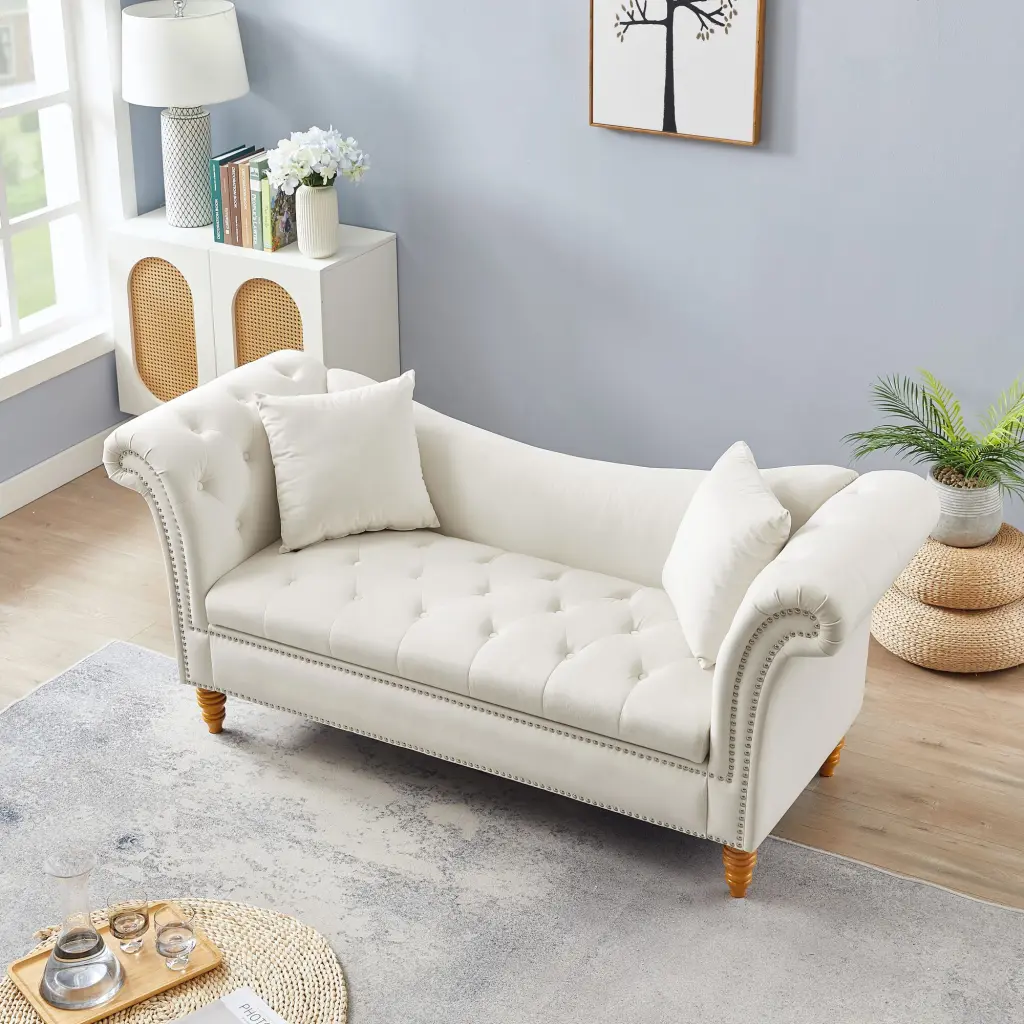 Loveseat Sofa 71 Inch Mid Century Modern Decor Love Seat Couches Two Throw Pillows Living Room Bedroom Apartment Office Ve...