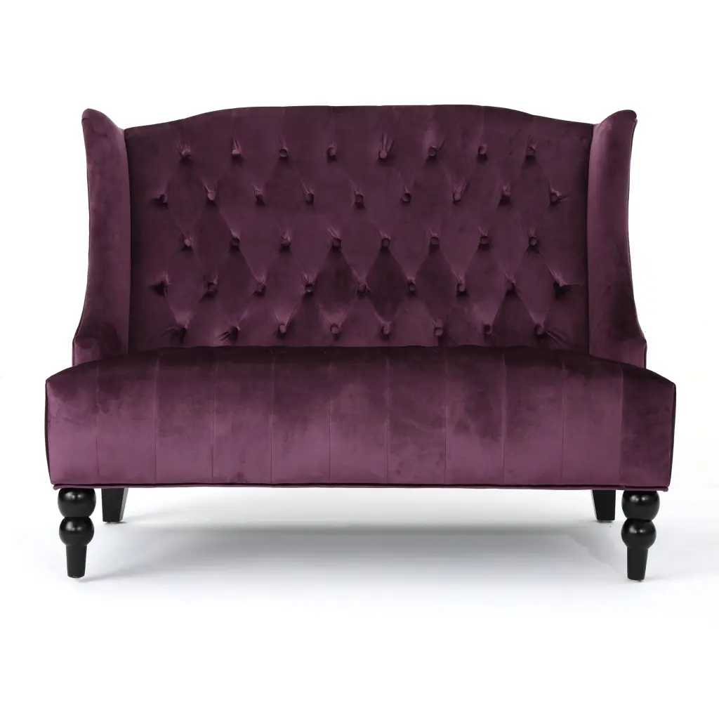 High-Back Loveseat Turned Legs - Elegant Living Room Sofa Jamini