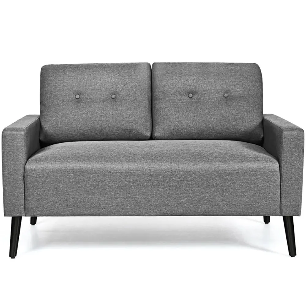 Kadyn Small Spaces Couch Loveseat Sofa 55 Inch Modern Cloth Cushion Gray