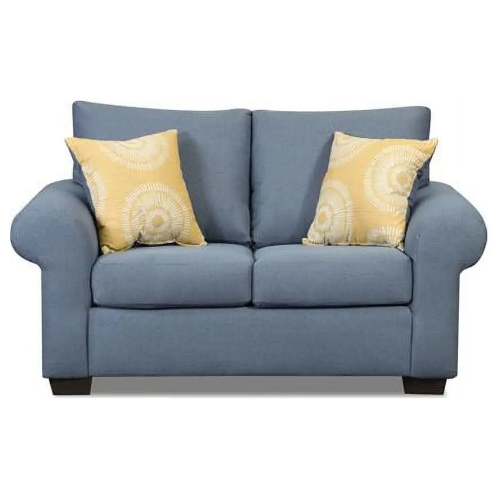 NL725 Rebecca Loveseat Sofa Blue Stripe Modern Living Room Furniture KD Gabinete