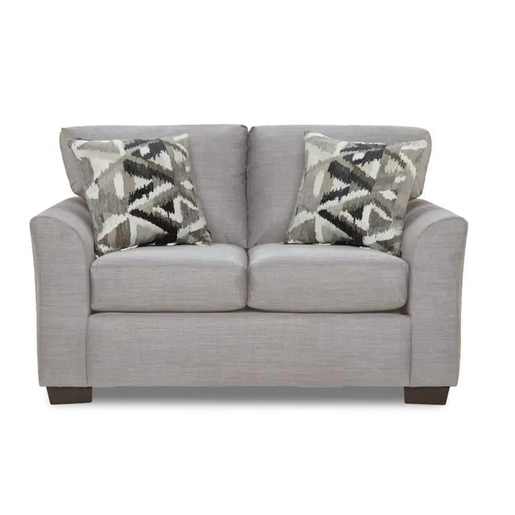 Theodore Loveseat Sofa Gray - Comfortable Upholstered Two-Seater Small Spaces KD Gabinete