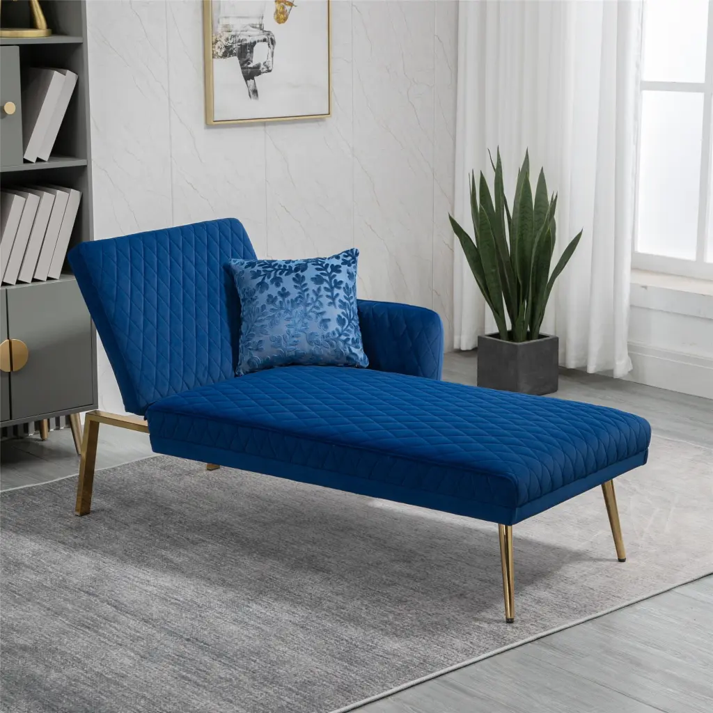 COOLMORE Velvet Accent Loveseat Sofa Metal Feet Modern Living Room Kofun