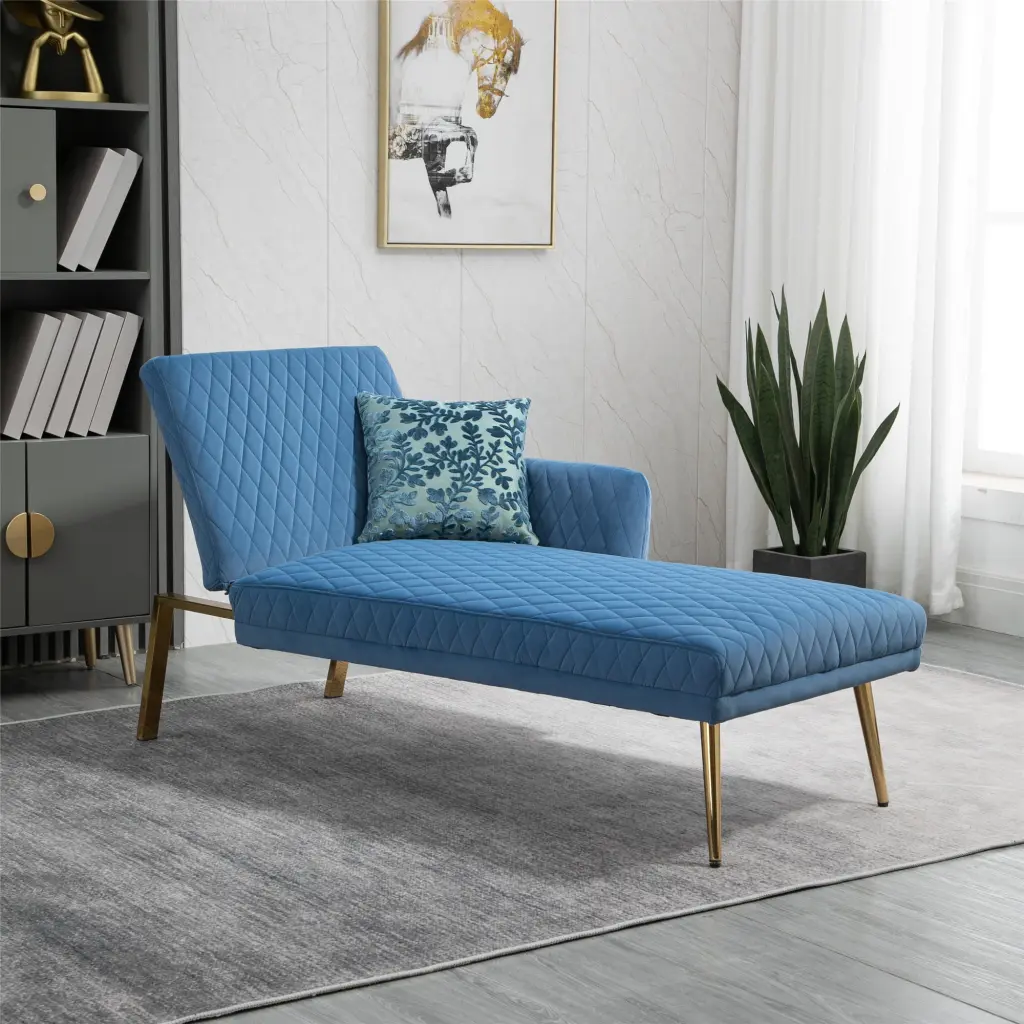 COOLMORE Velvet Accent Loveseat Sofa Metal Feet Modern Living Room Kofun