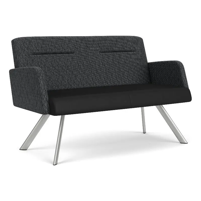 Contemporary Willow Lounge Loveseat Steel Base - Comfortable Seating Solution Lesro