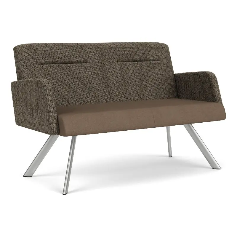 Willow Lounge Modern Loveseat Sturdy Steel Base - Perfect Offices and Homes Lesro