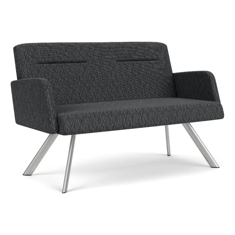 Willow Lounge Reception Loveseat Steel Legs - Stylish Clinic Waiting Room Furniture Lesro
