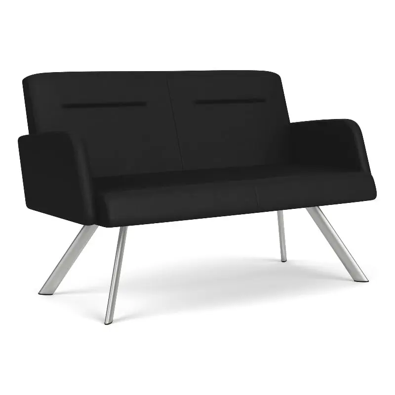Willow Lounge Reception Loveseat Steel Legs - High Traffic Area Seating Solution Lesro