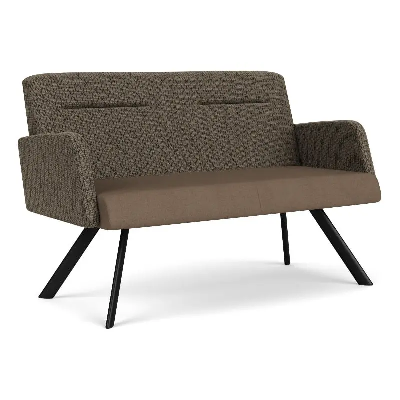 Willow Lounge Reception Loveseat Steel Legs - Space Saving Office Seating Lesro
