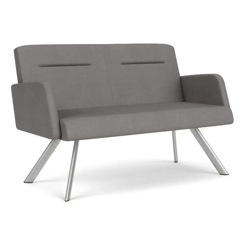 Willow Lounge Reception Loveseat Steel Legs - Versatile Commercial Seating Solution Lesro