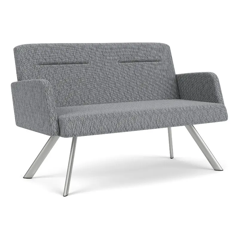 Willow Lounge Reception Loveseat Steel Legs - Contemporary Office Seating Lesro