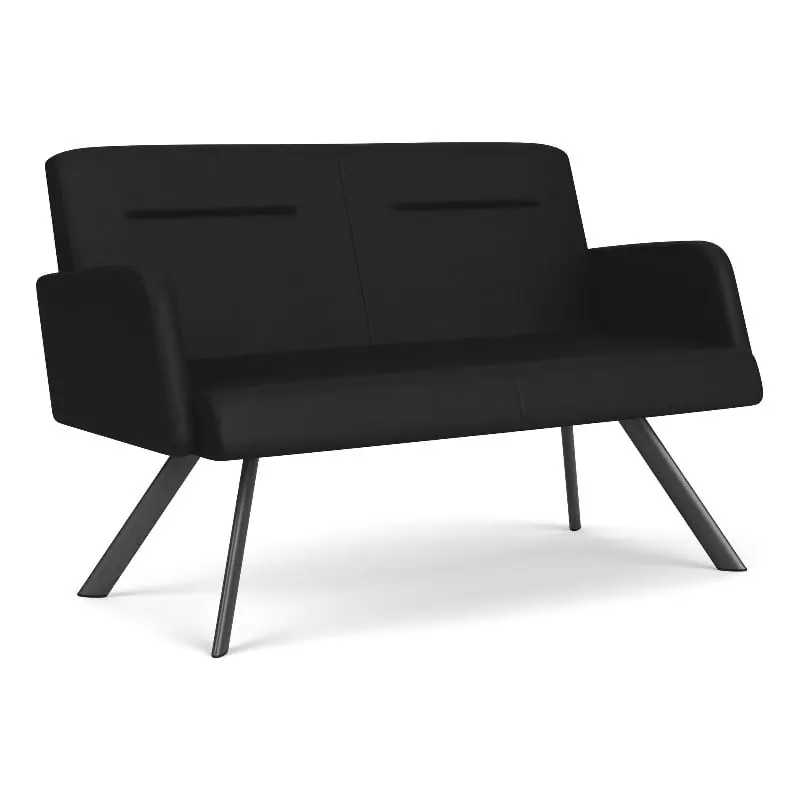 Willow Lounge Reception Loveseat Steel Legs - Elegant Waiting Room Furniture Lesro