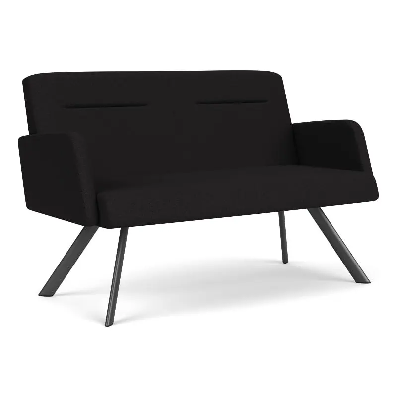Willow Lounge Reception Loveseat Steel Legs Office Waiting Area Lesro