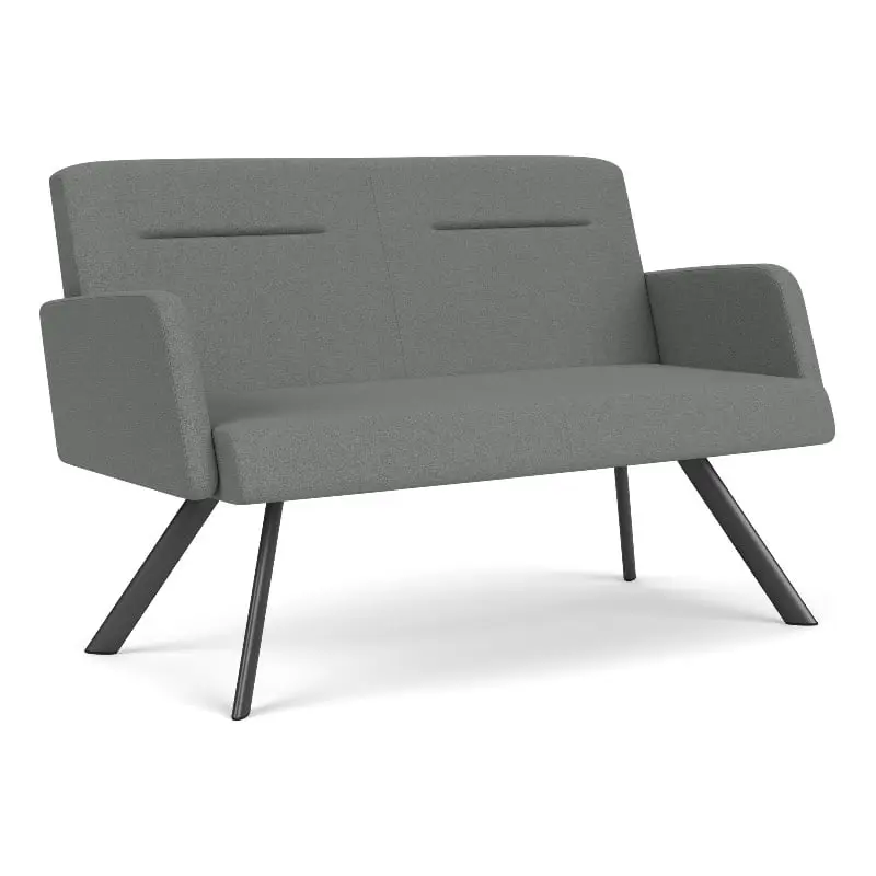 Willow Lounge Reception Loveseat Steel Legs Office Waiting Area Lesro