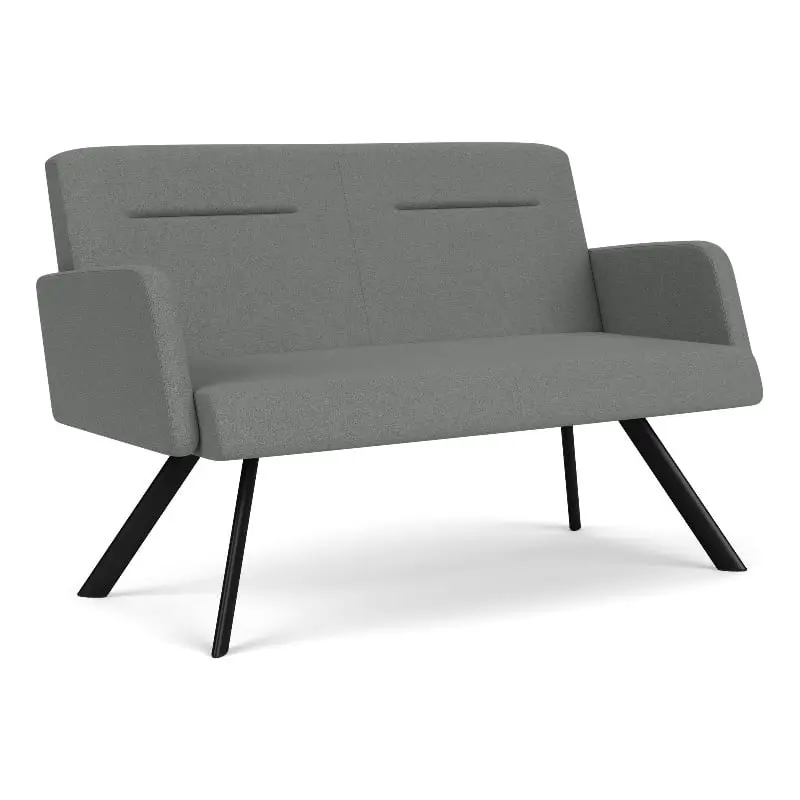 Willow Lounge Reception Loveseat Steel Legs Office Waiting Area Lesro