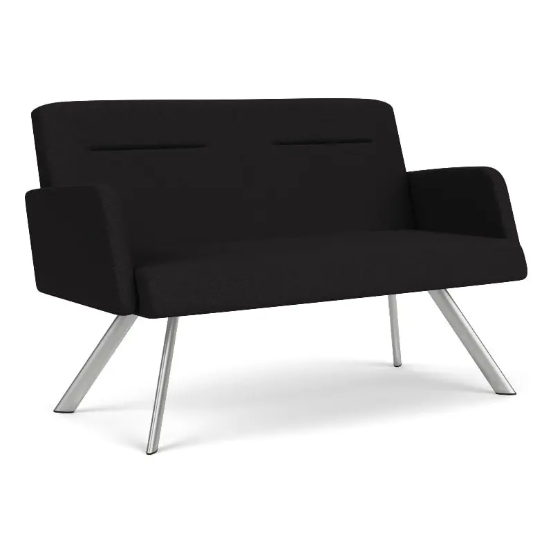 Willow Lounge Reception Loveseat Steel Legs Office Waiting Area Lesro
