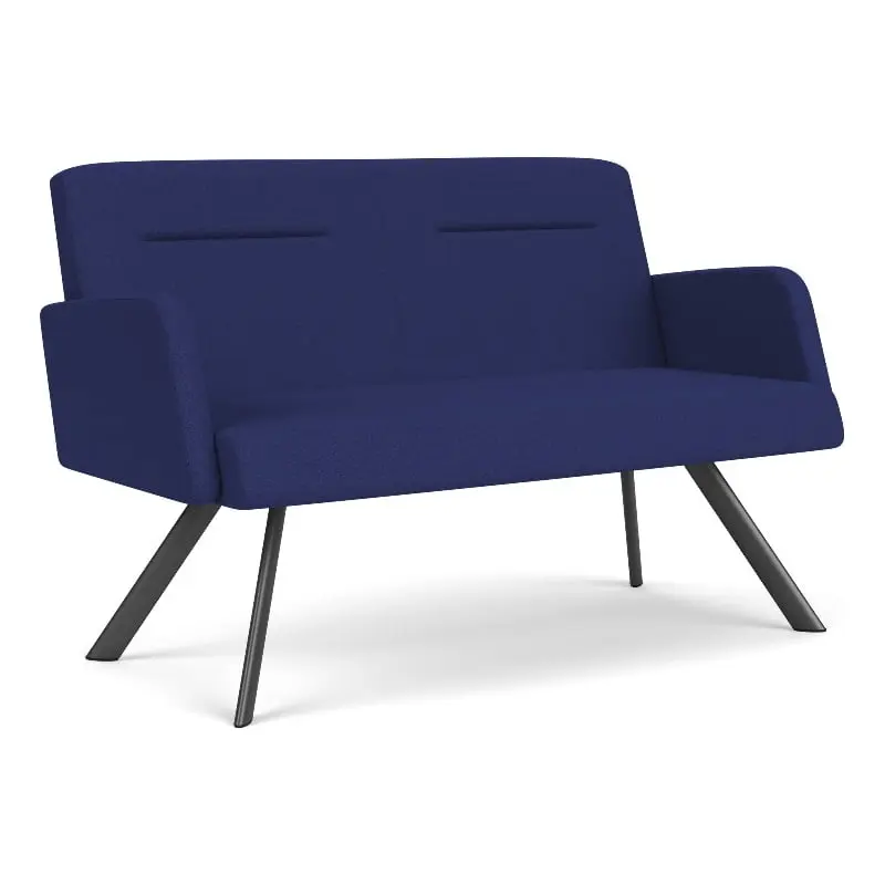 Willow Lounge Reception Loveseat Steel Legs Office Waiting Area Lesro