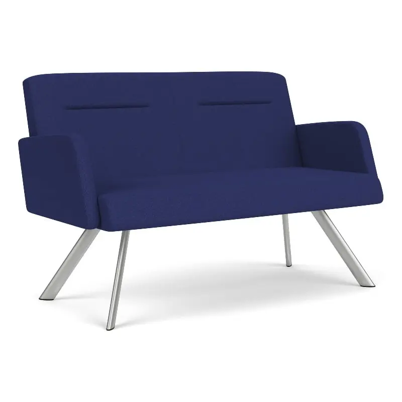 Willow Lounge Reception Loveseat Steel Legs Office Waiting Area Lesro