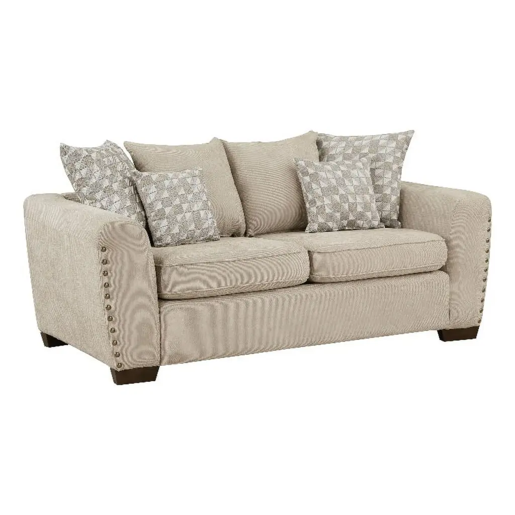 Lexicon Silverthorne Chenille Living Room Loveseat Light Brown - Comfortable Two-Seater Sofa
