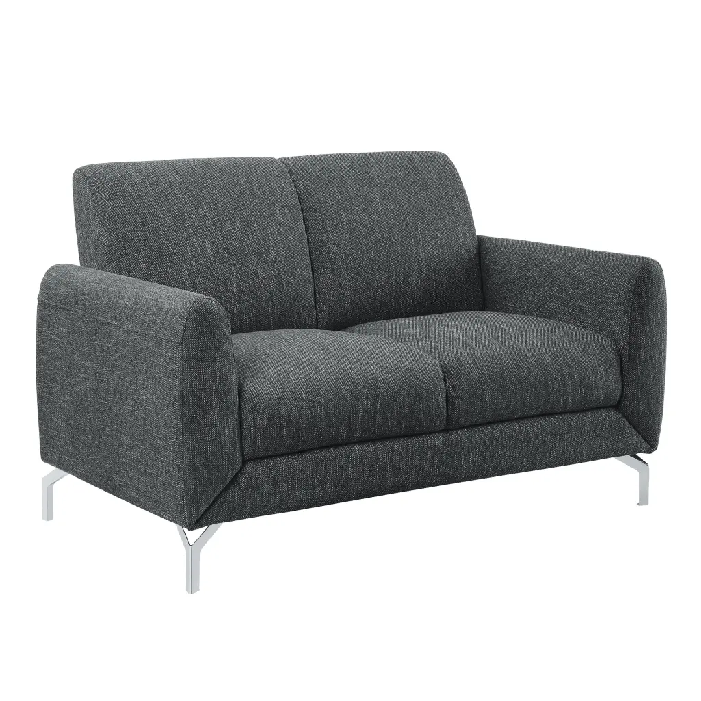 Venture Love Seat Dark Gray Compact Sofa Small Spaces Lexiconhome