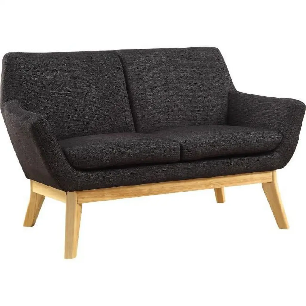 Lorell Quintessence Collection Upholstered Loveseat Black - Elegant Office Sofa