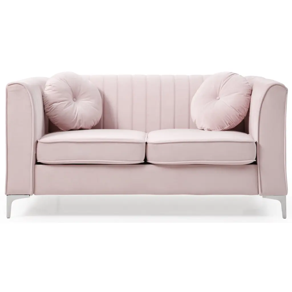 LYKE Home Loveseat Pink - Stylish Fabric Sofa Small Spaces