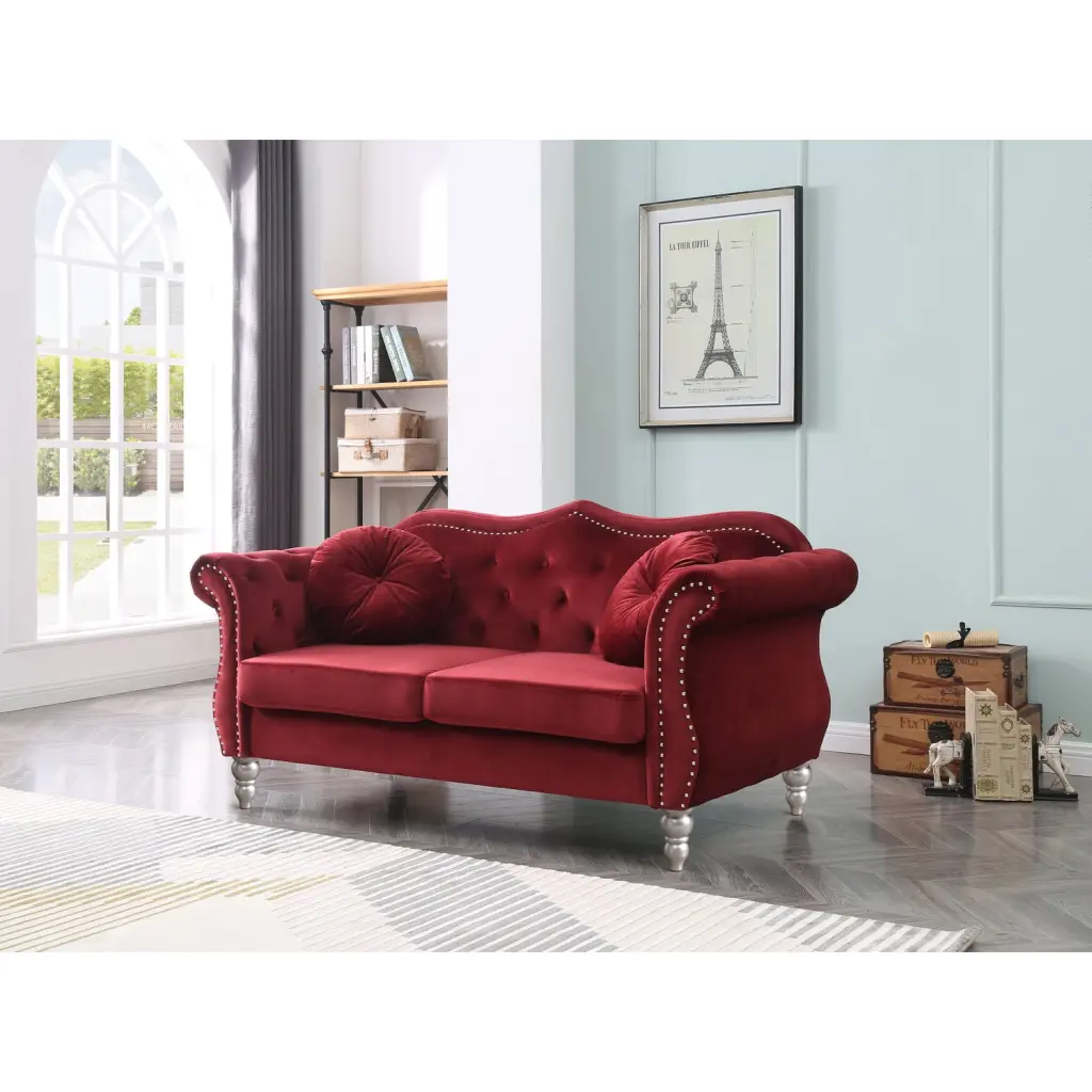Maykoosh Burgundy Loveseat - Timeless Trends G0669A-L Sofa Living Room