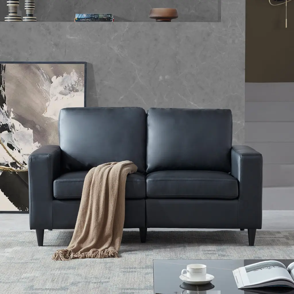 Medgthi Modern PU Leather Loveseat Sofa Home or Office
