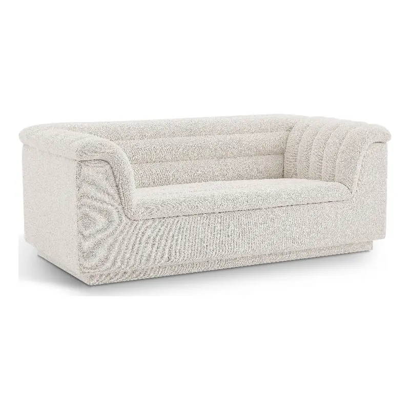 Meridian Furniture Cascade Cream Boucle Fabric Loveseat - Elegant Living Room Seating