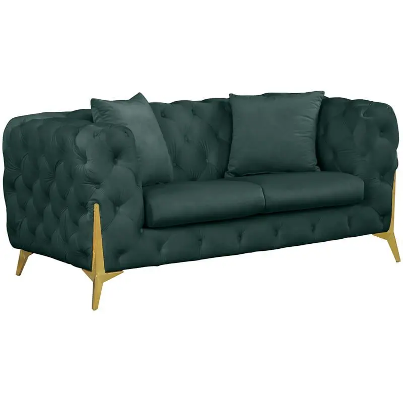 Meridian Furniture Kingdom Green Velvet Loveseat - Royal Comfort