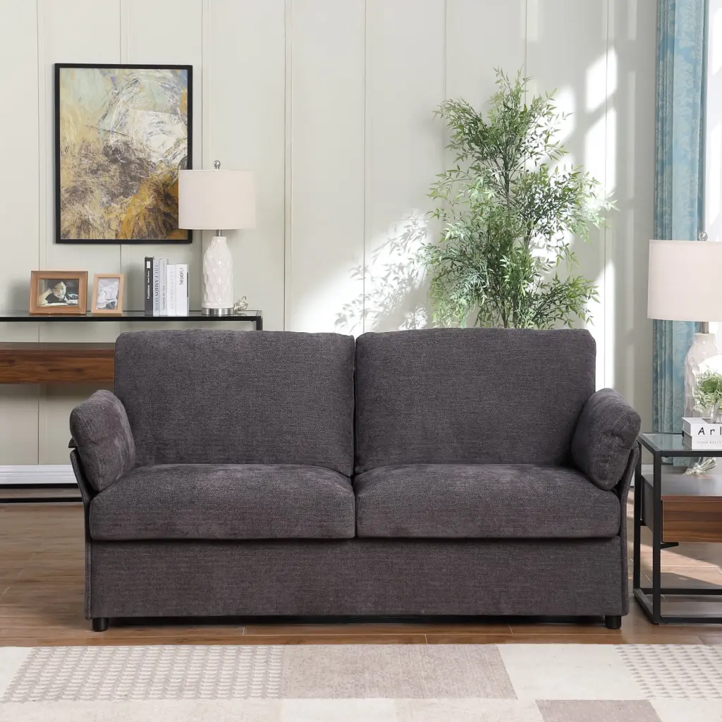 Miekor Furniture Chenille Fabric Loveseat Couch W5U411 Comfortable Sofa