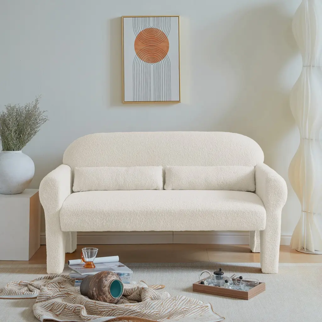 Miekor Furniture Modern Boucle Loveseat Living Room