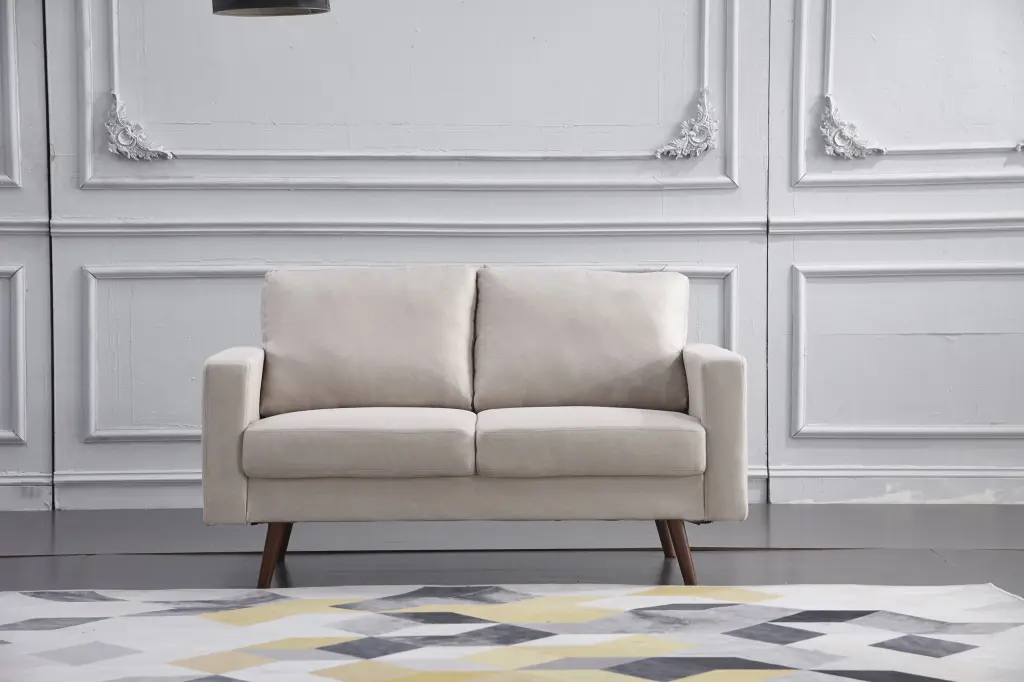 Beige Stationary Fabric Basic Loveseat Modern Living Room Couch Milton Greens Stars