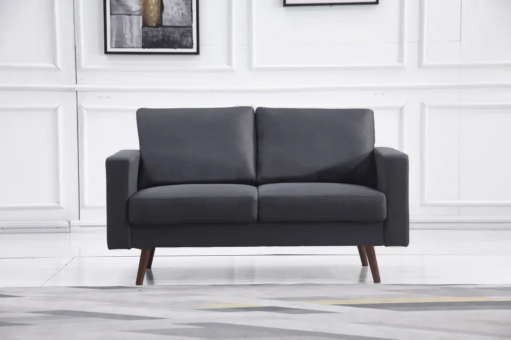 Dark Gray Stationary Fabric Basic Loveseat Elegant Living Room Sofa Milton Greens Stars