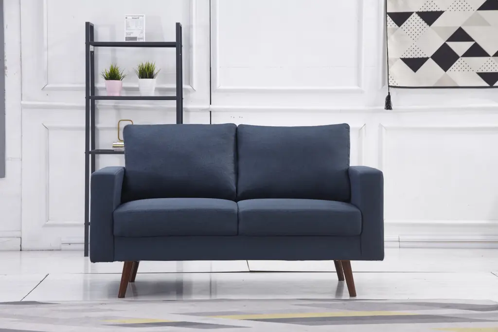 Navy Stationary Fabric Basic Loveseat Living Room Comfortable Sofa Milton Greens Stars