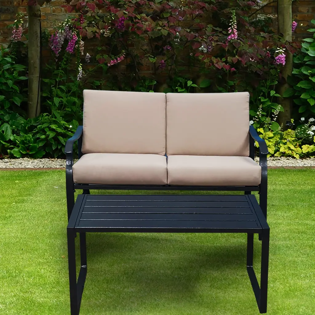 LOVESEAT AND TABLE Set Schwarz Color MMTX
