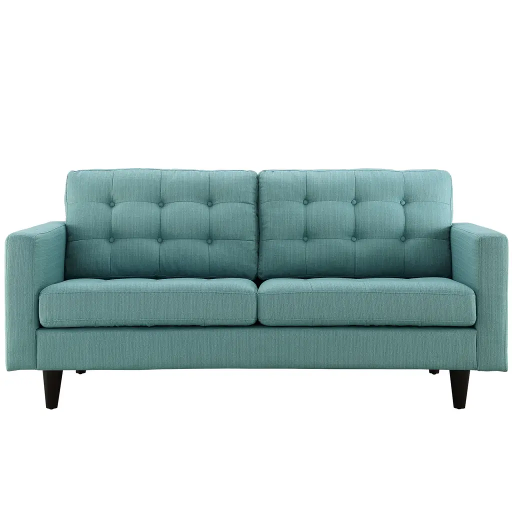 Modern Contemporary Loveseat Blue Fabric - Sleek Design