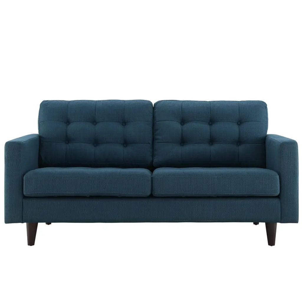 Modern Contemporary Loveseat Navy Fabric